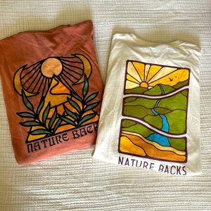 TWO pack of long sleeve Nature Back tees